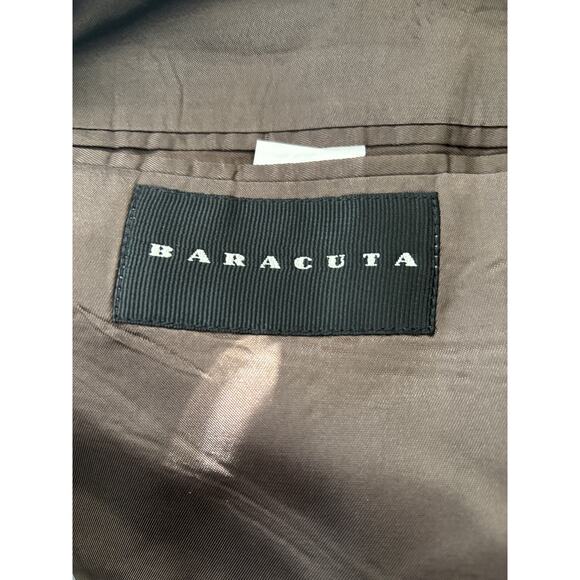 Vintage Baracuta 100% Wool Brown Dinner Sport Coat Jacket Blazer Plaid‎ Mens 52R - Picture 4 of 5